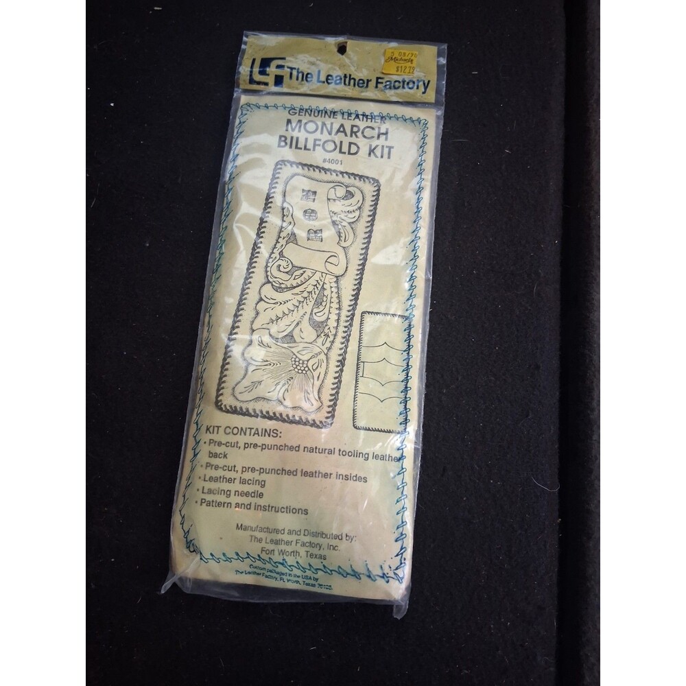 Vintage Leather Factory Monarch Billfold Kit #4001 Genuine Leather Wallet Craft